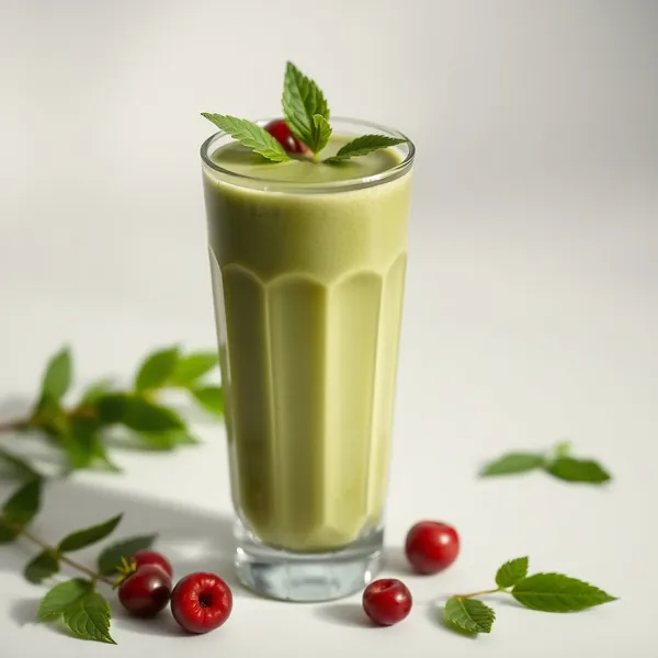 Smoothie Énergisant au Matcha et au Lait de Cannabis