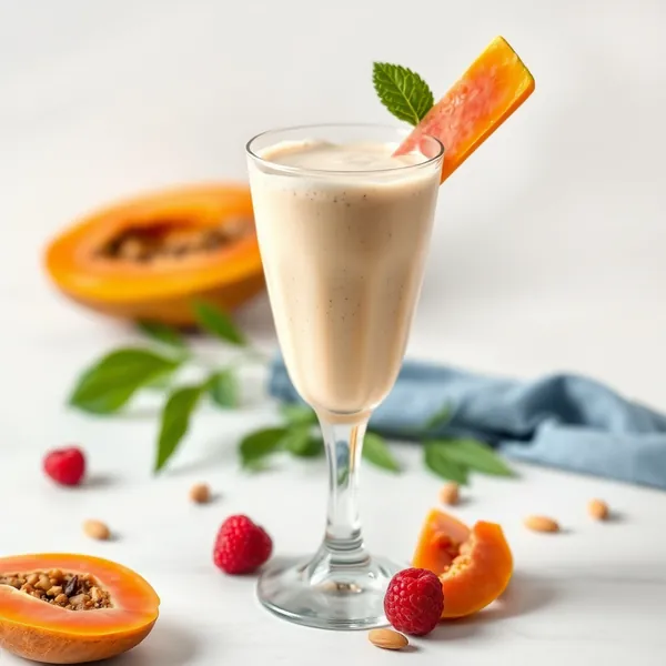 Energy Boosting Papaya Almond Coconut Milk Smoothie