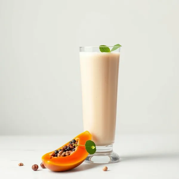 Batido Energizante de Papaya e Leite de Avelã