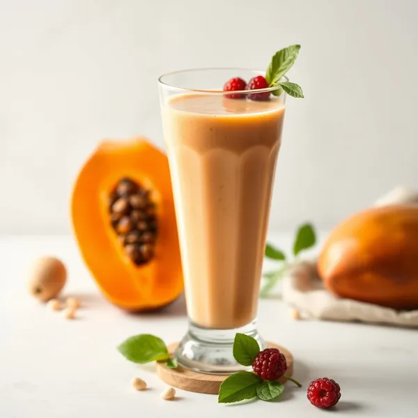 Energy Boosting Papaya Macadamia Milk Smoothie
