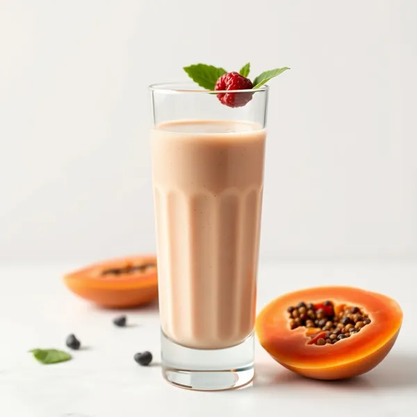 Batido Energizante de Papaya e Leite de Ervilha