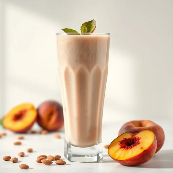 Smoothie Energizzante di Pesca, Mandorla e Latte di Cocco