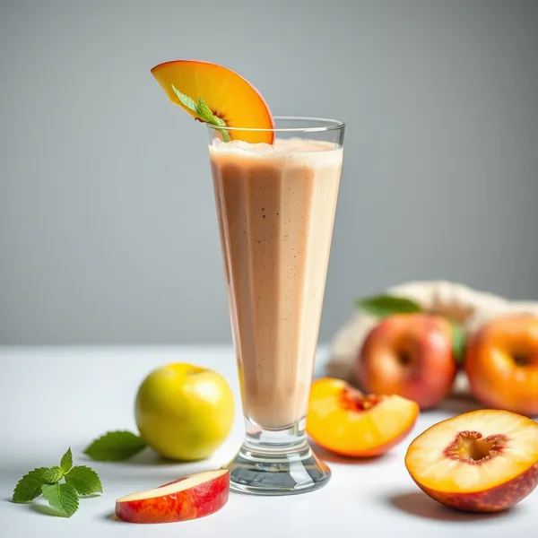 Smoothie Energisant de Jus de Pêche et de Pomme