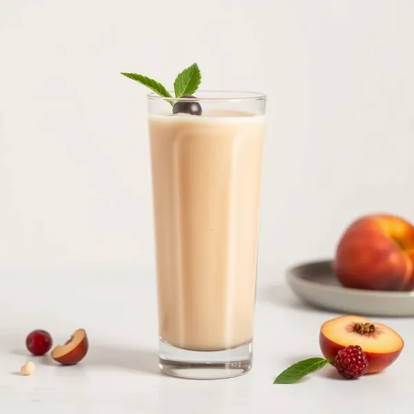 Smoothie Energizante de Pêssego e Leite de Caju