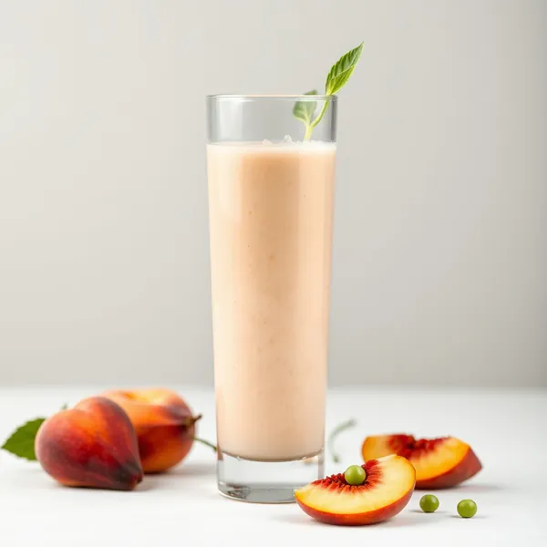 Batido Energizante de Pêssego e Leite de Ervilha