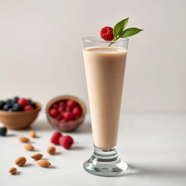 Smoothie Énergisant au Beurre de Cacahuète, Amande et Lait de Coco