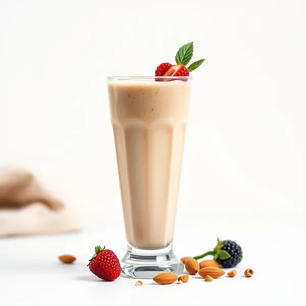 Batido Energizante de Mantequilla de Maní y Leche de Almendras