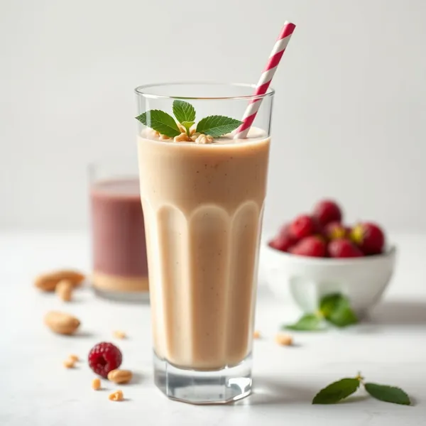 Smoothie Energizante de Manteiga de Amendoim e Leite de Arroz
