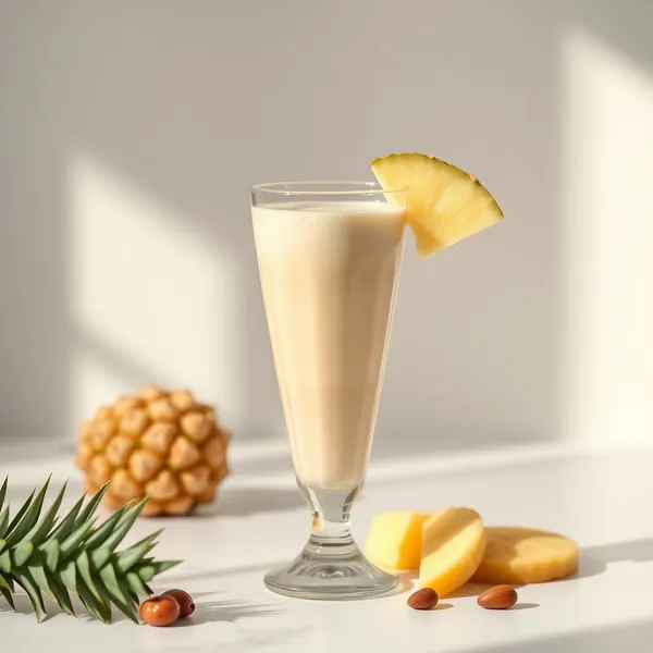 Smoothie Energizante de Abacaxi e Leite de Amêndoa