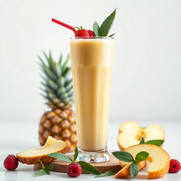 Batido Energizante de Suco de Abacaxi e Maçã