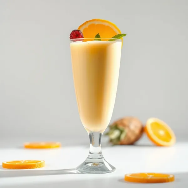 Smoothie Energizante de Suco de Abacaxi e Laranja
