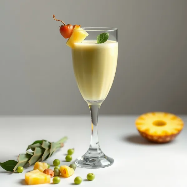 Energiefördernder Ananas-Erbsenmilch-Smoothie