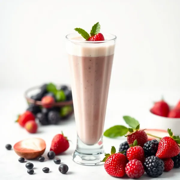 Batido de Iogurte Grego com Proteína que Aumenta a Energia