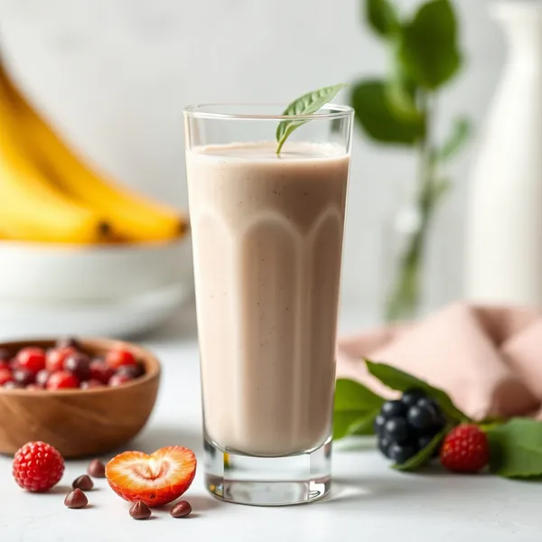 Smoothie Energizante de Proteína em Pó com Leite de Ervilha