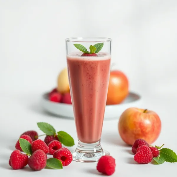 Smoothie Energisant de Jus de Framboise et Pomme