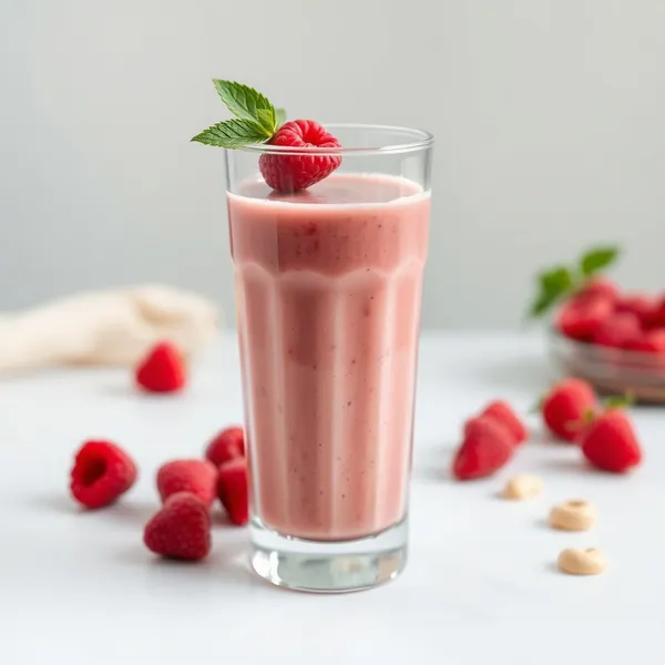Energy Boosting Raspberry Cashew Milk Smoothie