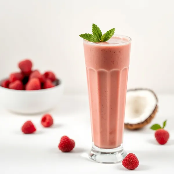 Smoothie Energizante de Framboesa e Água de Coco