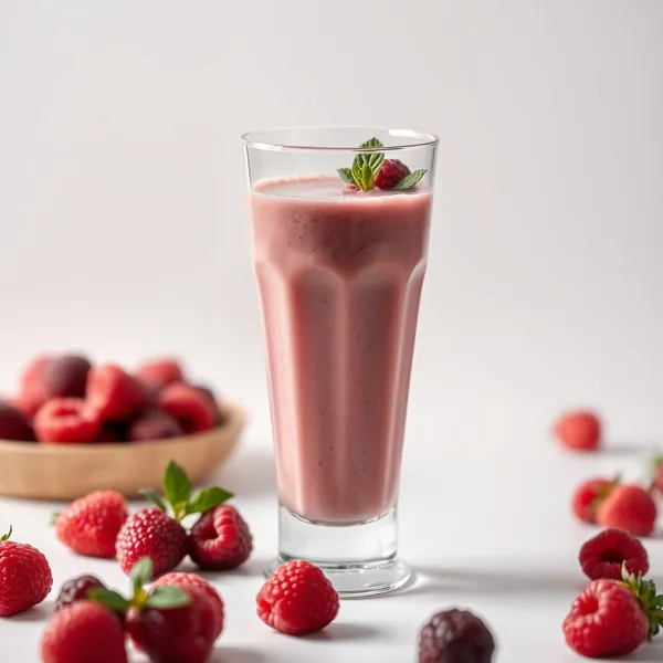Energy-Boosting Raspberry Rice Milk Smoothie