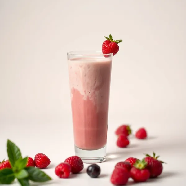 Batido Energizante de Framboesa e Leite de Soja