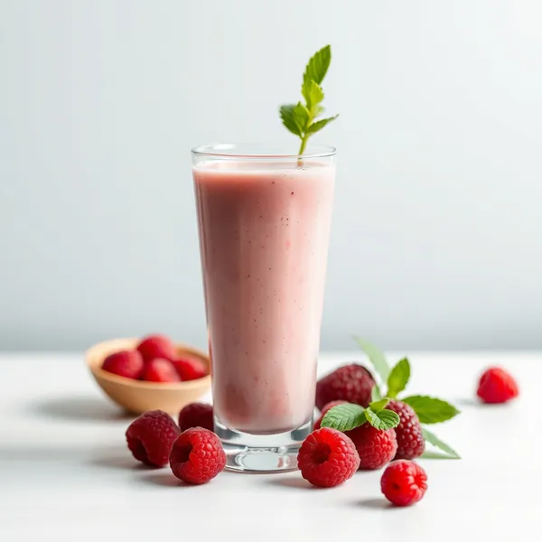 Smoothie Energizante de Framboesa e Leite de Espelta