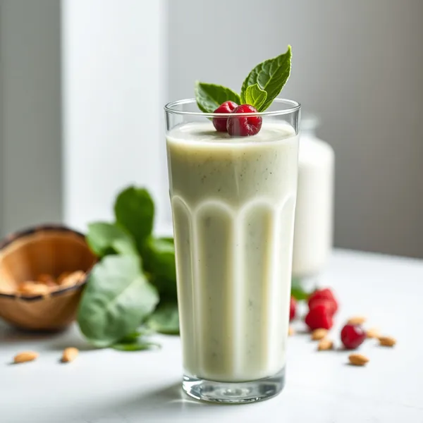 Smoothie Énergisant aux Épinards, Amandes et Lait de Coco