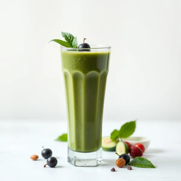 Energisierender Smoothie mit Spirulina, Mandel und Kokosmilch