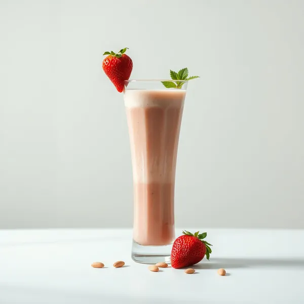 Energy Boosting Strawberry Almond Coconut Milk Smoothie