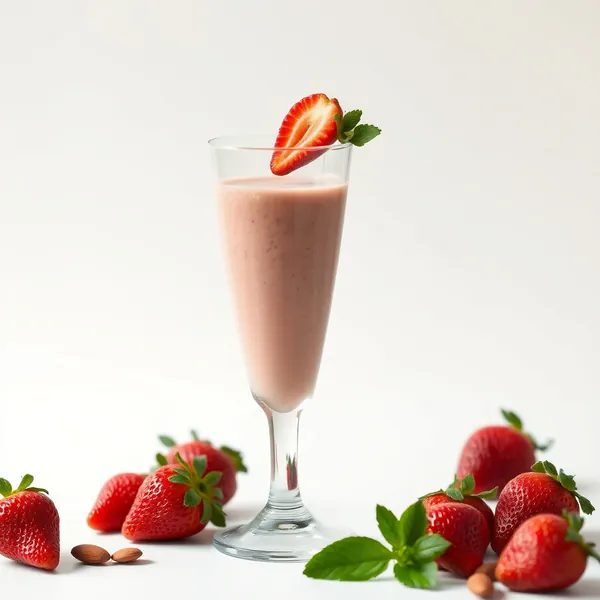 Batido Energizante de Morango e Leite de Amêndoa
