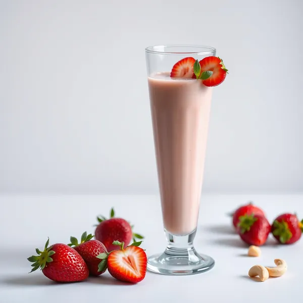 Smoothie Energizante de Morango e Leite de Caju
