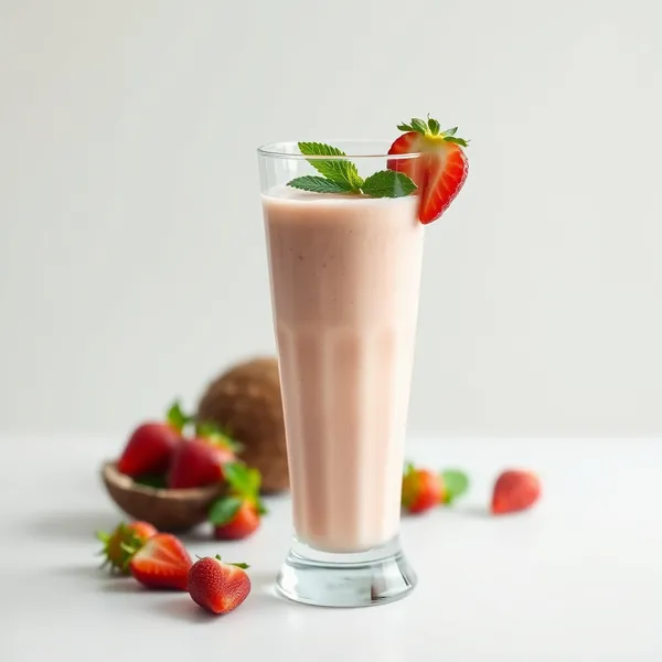 Smoothie Énergisant à la Fraise et à l'Eau de Coco