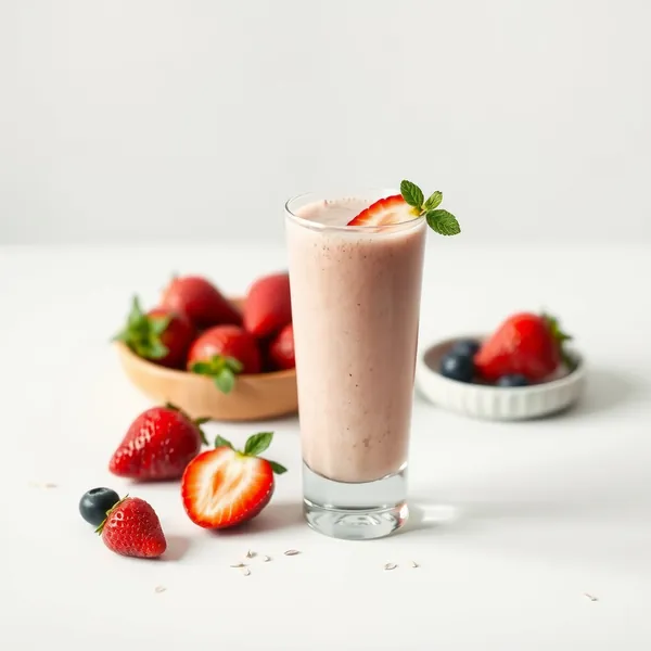 Batido Energizante de Morango e Leite de Aveia