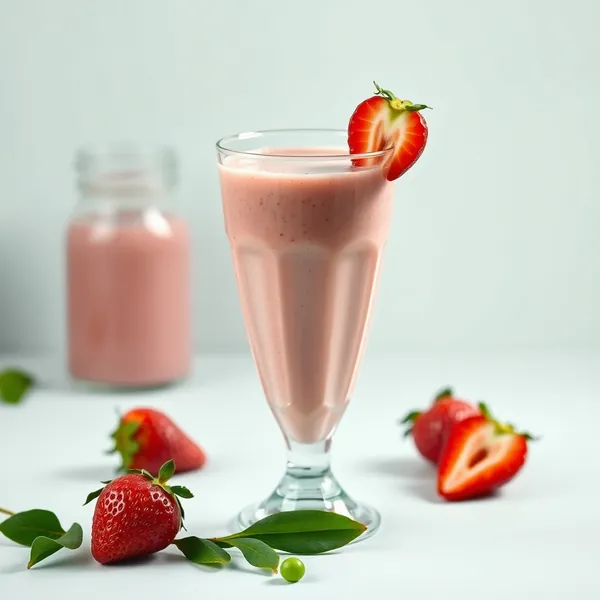 Smoothie Energizante de Morango e Leite de Ervilha