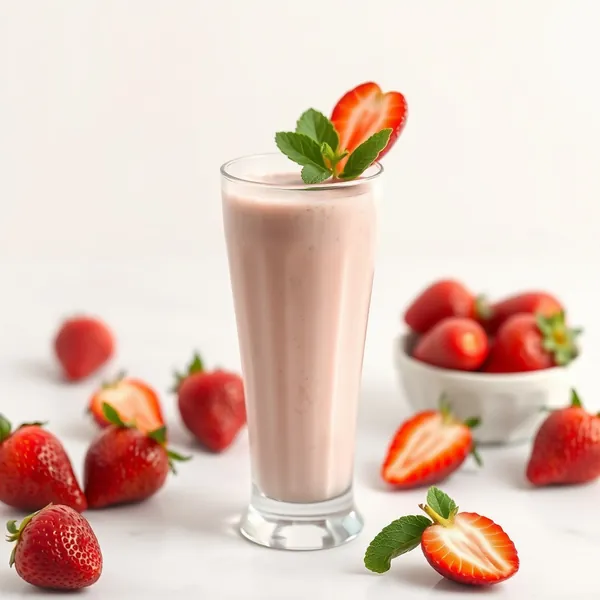 Smoothie Energizante de Morango e Leite de Soja