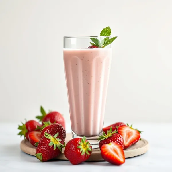 Smoothie Énergisant à la Fraise et au Lait d'Épeautre