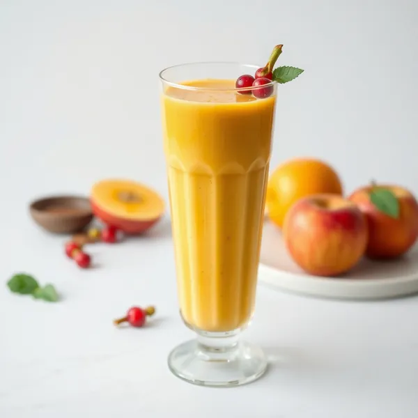 Smoothie Energizante de Suco de Maçã e Cúrcuma