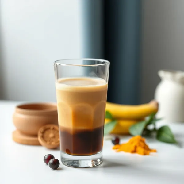 Smoothie de Café Frio com Cúrcuma Energizante