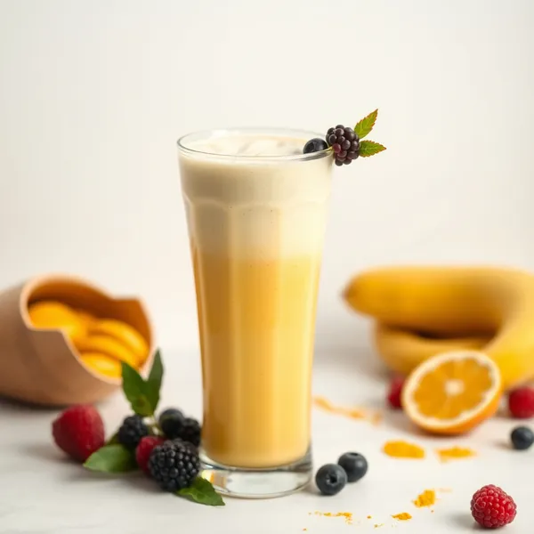 Smoothie Energizante de Iogurte Grego com Cúrcuma