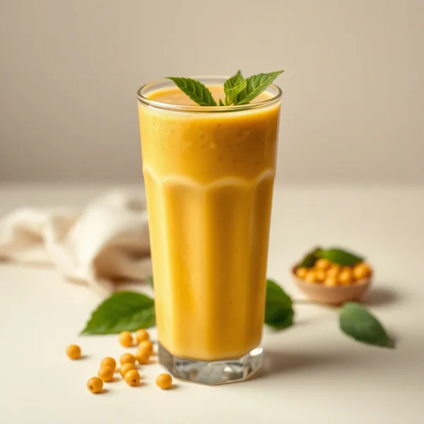 Smoothie Énergisant au Lait de Pois et Curcuma