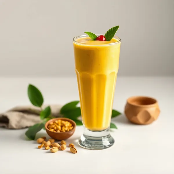 Smoothie Energizante de Leite de Pistache e Cúrcuma