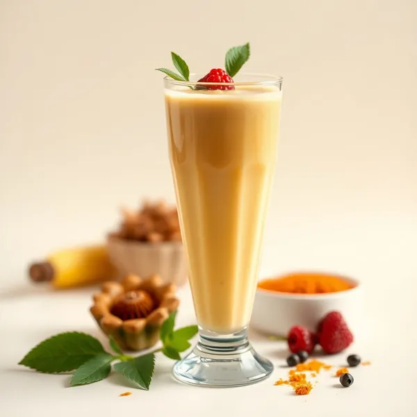 Smoothie Energizante de Soja e Cúrcuma