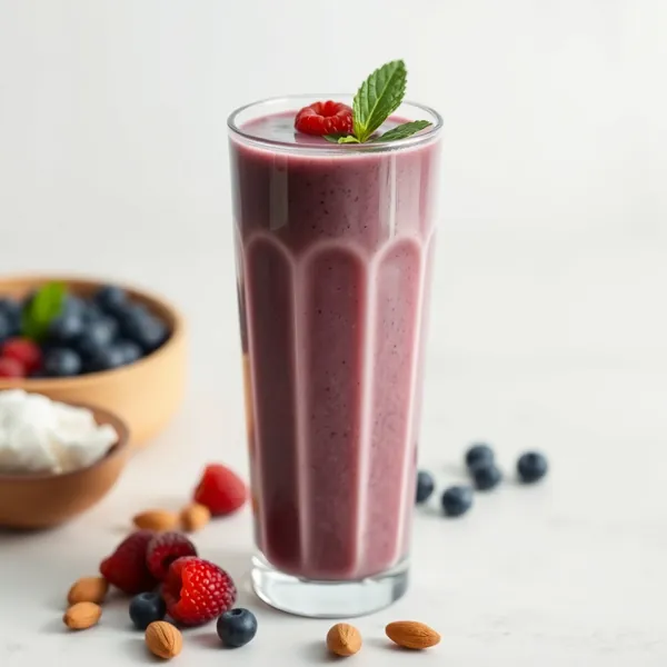 Smoothie de Açaí, Amêndoa e Leite de Coco Rico em Fibra