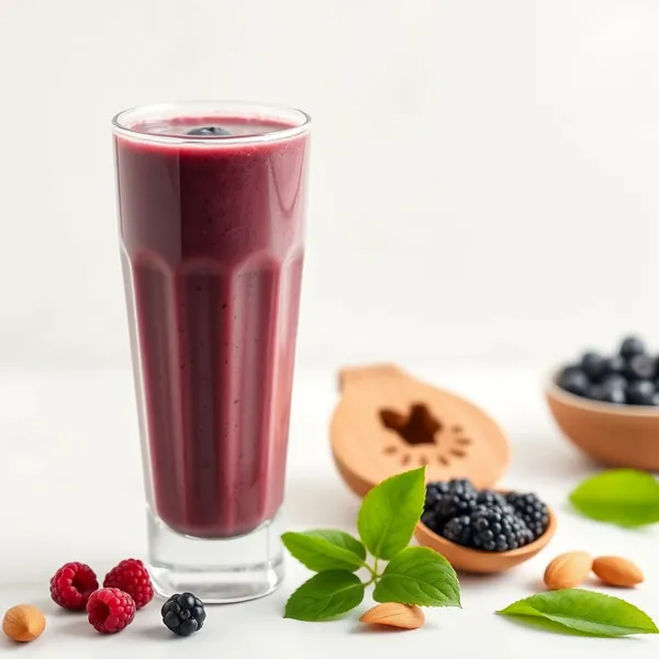 Smoothie de Açaí e Leite de Amêndoa Rico em Fibra