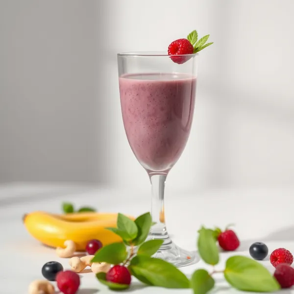 Smoothie de Açaí e Leite de Caju Rico em Fibra