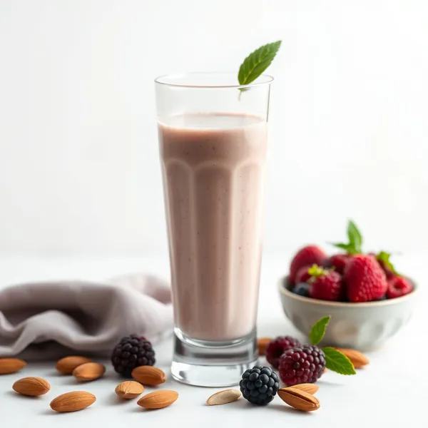 Smoothie de Manteiga de Amendoim e Leite de Amendoim Rico em Fibra