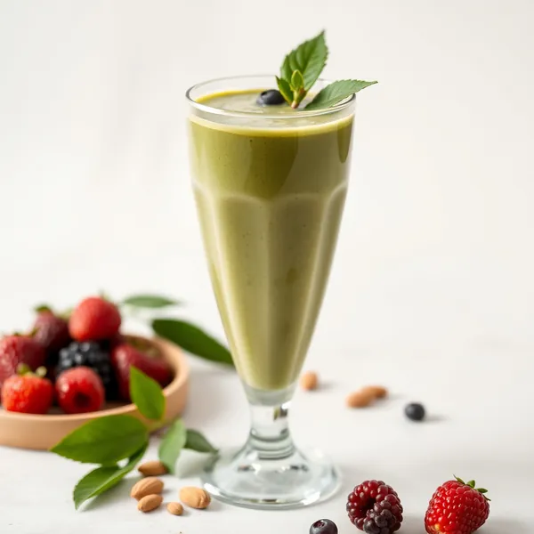 Smoothie de Thé Matcha avec Beurre d'Amande Riche en Fibres