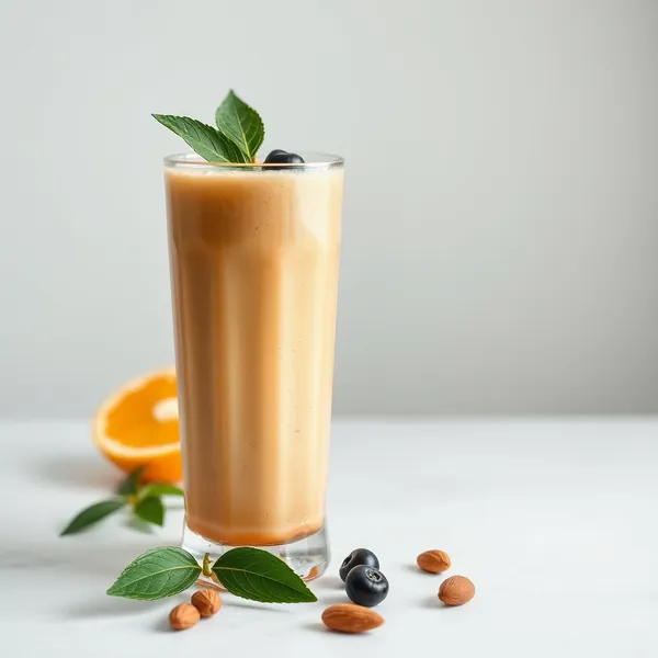 Fiber-Rich Almond Butter Orange Juice Smoothie