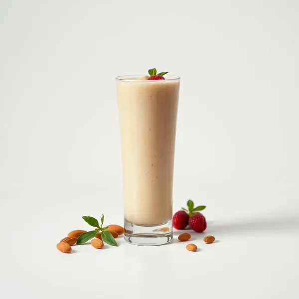 Smoothie de Manteiga de Amêndoa e Leite de Arroz Rico em Fibra