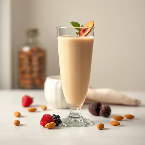 Smoothie de Manteiga de Amendoim e Leite de Soja Rico em Fibra