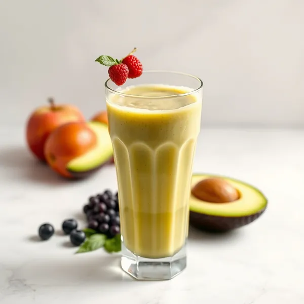 Fiber-Rich Avocado Apple Juice Smoothie
