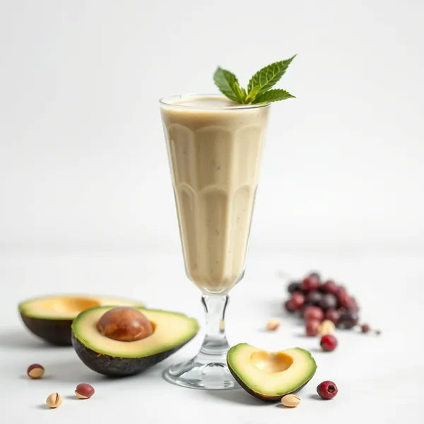Smoothie de Leite de Pistache e Abacate Rico em Fibra